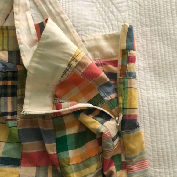 J. Crew vintage madras adjustable strap or halter tie style tank top FIRM price - Picture 4 of 11